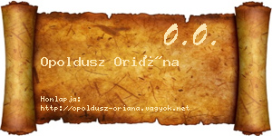 Opoldusz Oriána névjegykártya